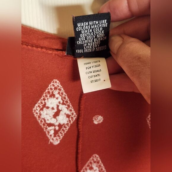 Torrid Top Womens  2XL Boho Orange LngBellSlves Embroidered V-Neck Women's Top - Picture 6 of 10